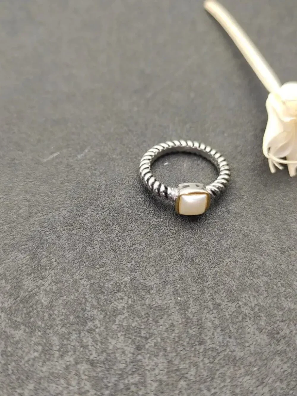 David Yurman Fat Square Pearl Ring